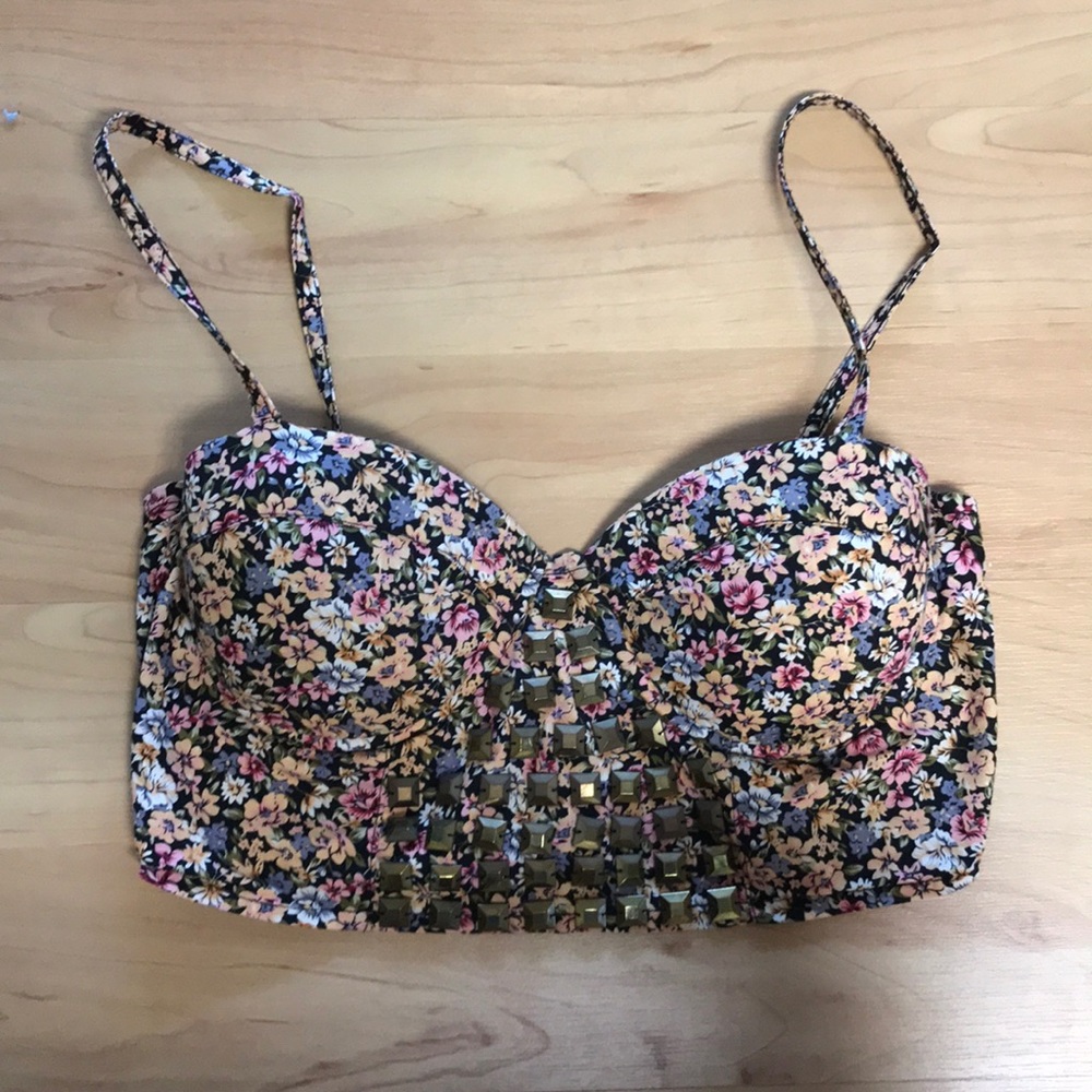 Reverse Floral crop top